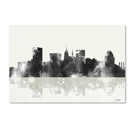 Trademark Fine Art Marlene Watson 'Baltimore Maryland Skyline BG-1' Canvas Art, 30x47 MW0118-C3047GG